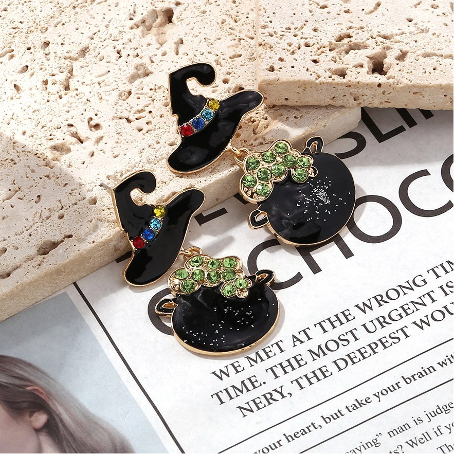 Halloween Wizard Hat Drop Earrings