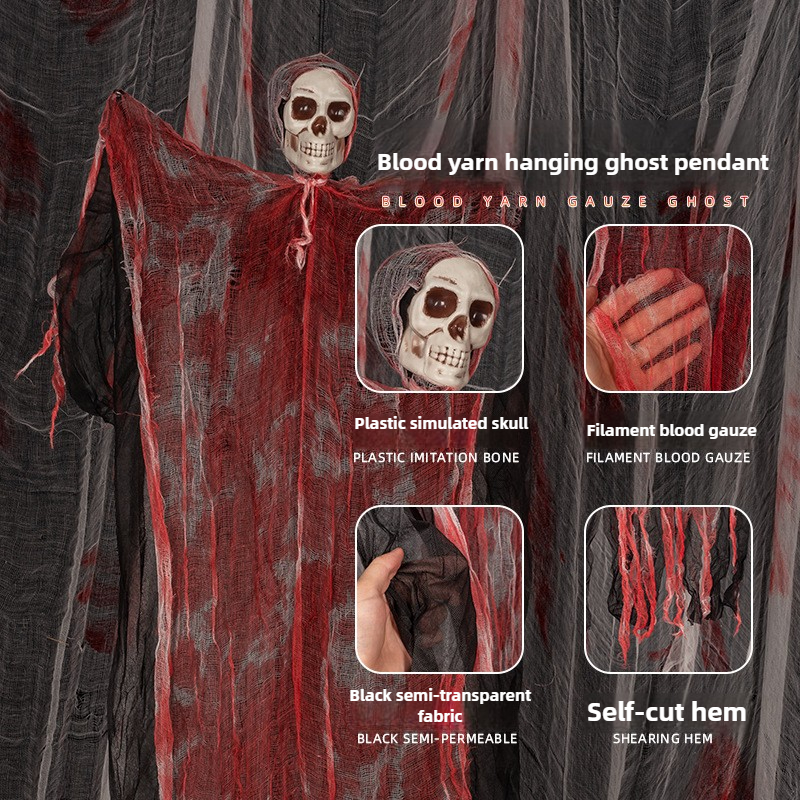 Halloween Hanging Skull Ghost Decorations - Image 3