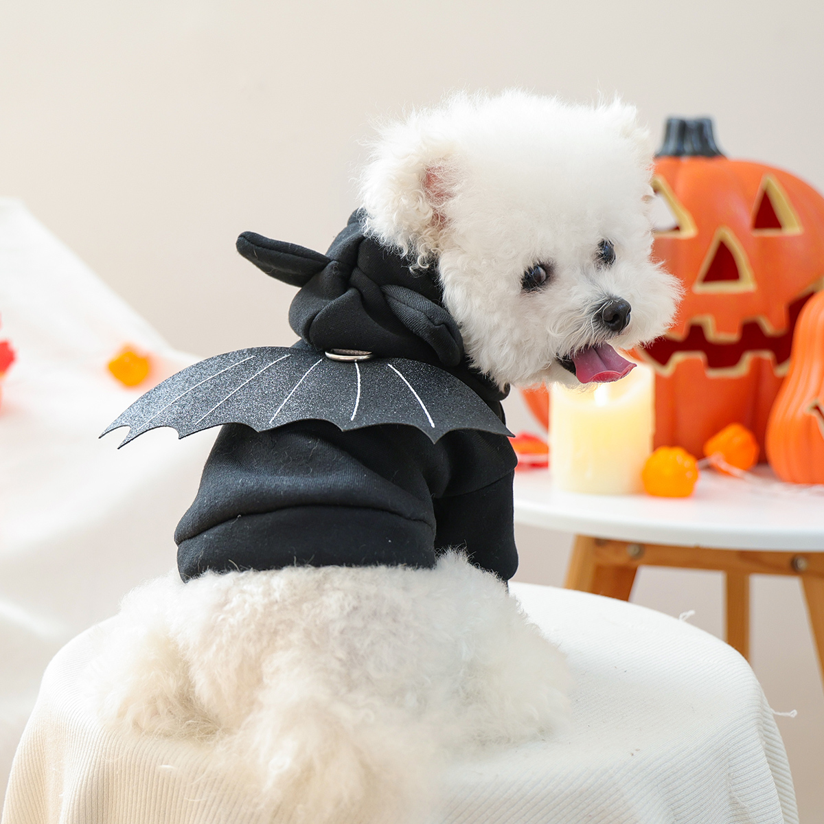 Pet Bat Wing Hoodie – Warm Fleece Halloween Costume for Dogs & Cats - Image 2