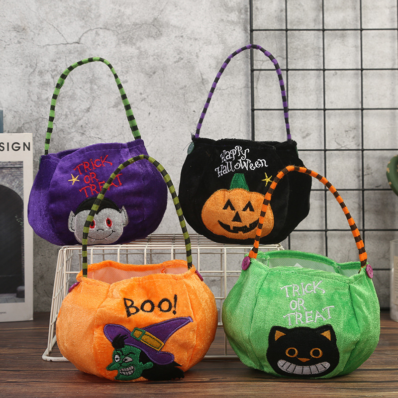 5pcs Halloween Candy & Gift Bags for Kids – Cartoon Treat Bags for Parties