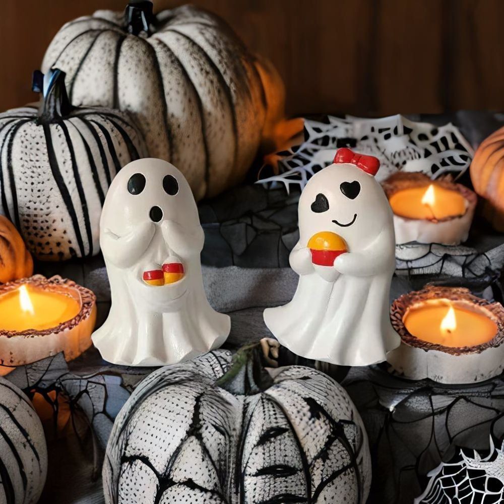 Cute Resin Halloween Ghost Figurine - Image 2