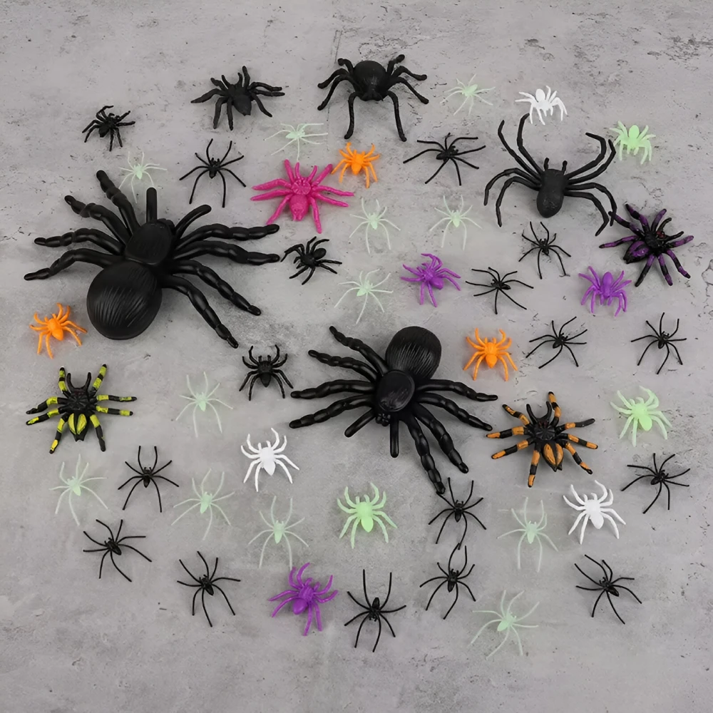 Realistic Plastic Spiders Halloween Decoration 70pcs - Image 2
