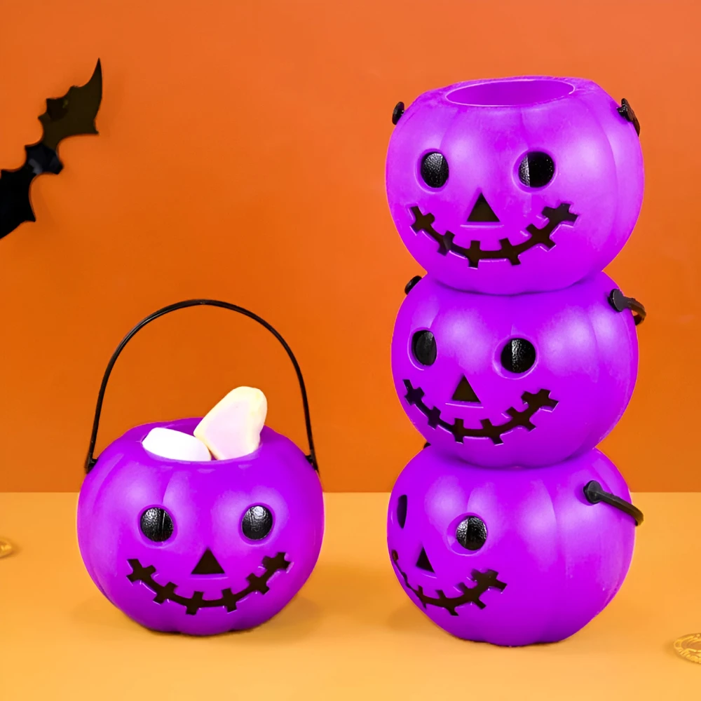 Halloween Pumpkin Buckets for Kids – Trick or Treat Candy Holders - Image 4