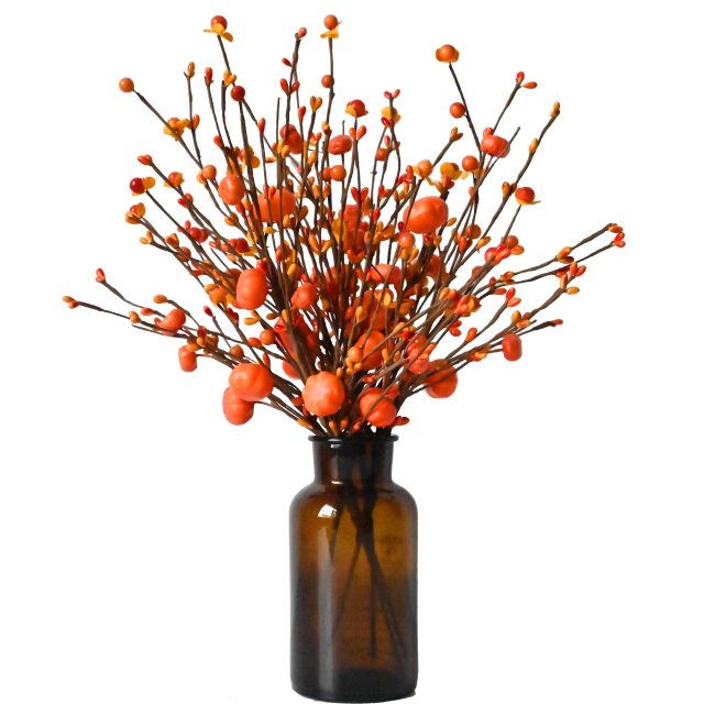 Artificial Pumpkin Branches with Fall Berries for Thanksgiving Decor