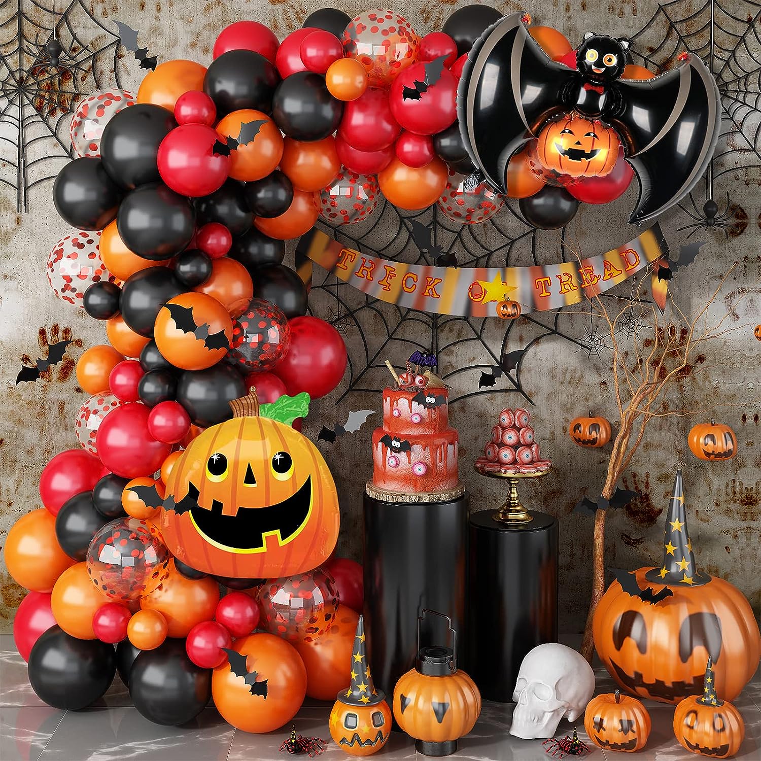 Halloween Bat Balloon Garland Arch Kit