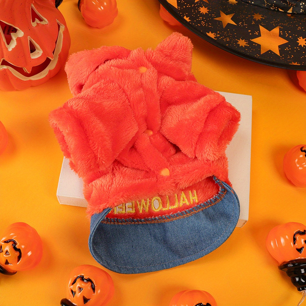 Halloween Pumpkin Pet Costume Jacket for Dogs and Cats – Fleece Warm Outfit - Image 6