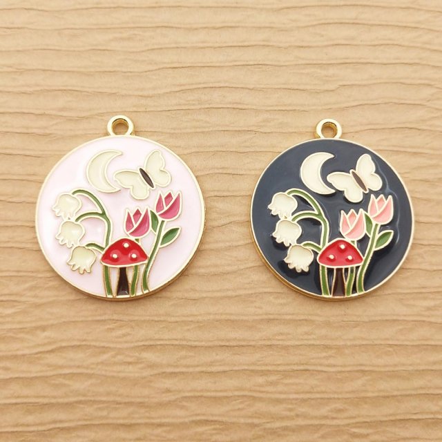 10-Piece Enamel Flower Charms - Beautiful Jewelry Making Accessories