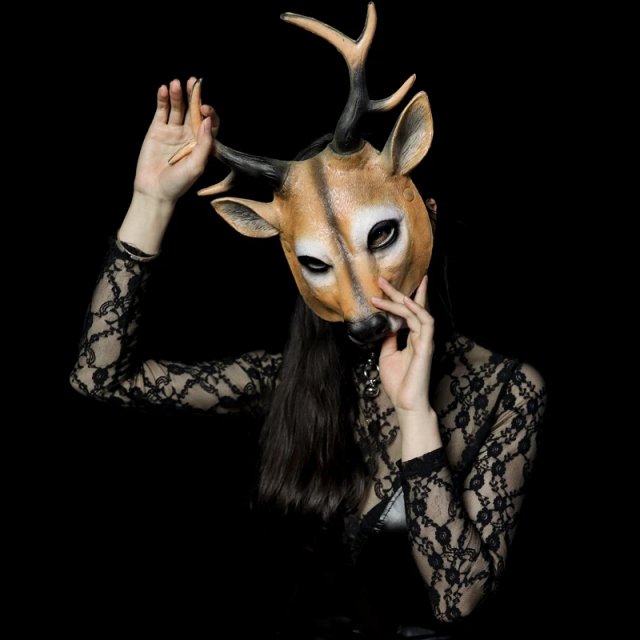 Adult 3D Animal PU Foam Deer Mask for Carnival, Party & Role Play