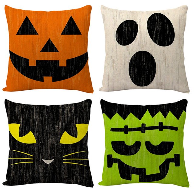 Halloween Funny Throw Pillow Covers - Soft Yama Fabric, 2-Pack, 18"x18"