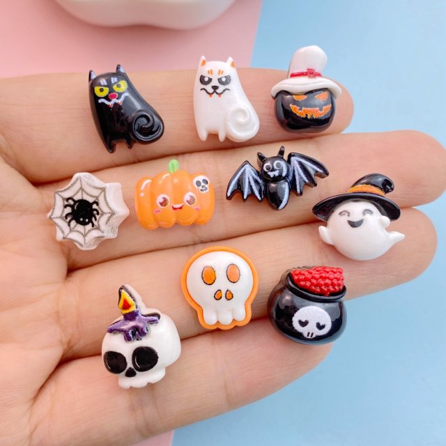 20Pcs Cute Mini Halloween Ghost Collection - Resin Embellishments