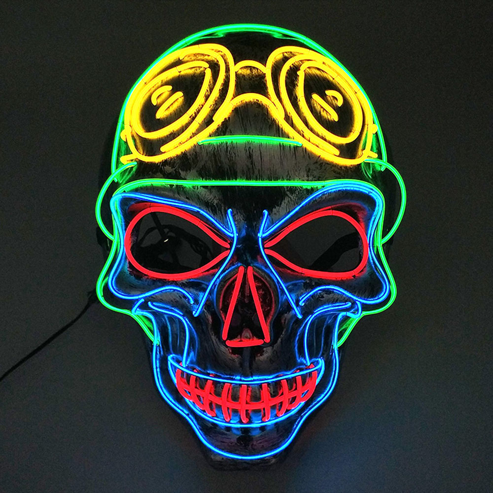 Glow-in-the-Dark Skull Mask for Halloween Fun