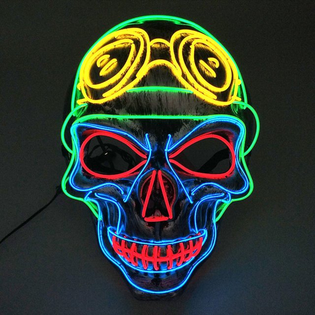 Glow-in-the-Dark Skull Mask for Halloween Fun