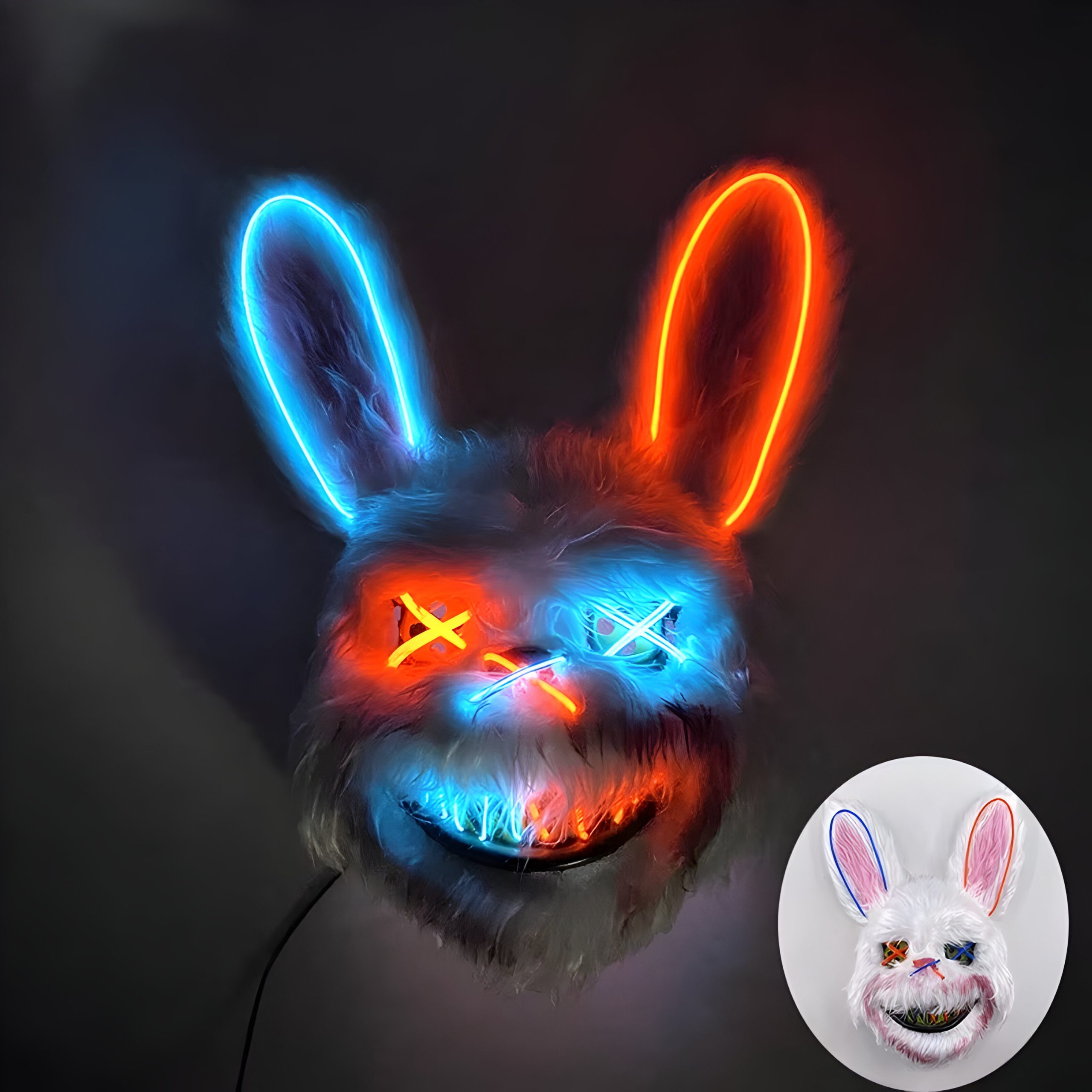Glow LED Bunny Mask - Light Up Rabbit Mask for Cosplay and Parties - Image 6