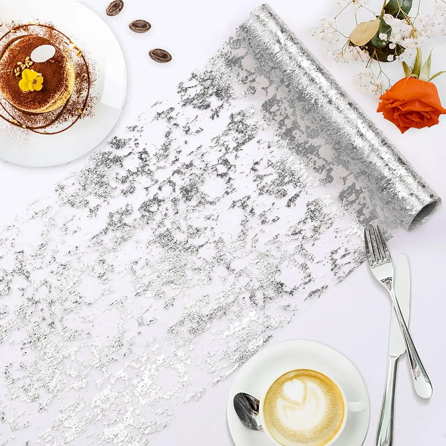 Sparkle Metallic Gold Sequin Table Runner - Glitter Foil Mesh - Image 4