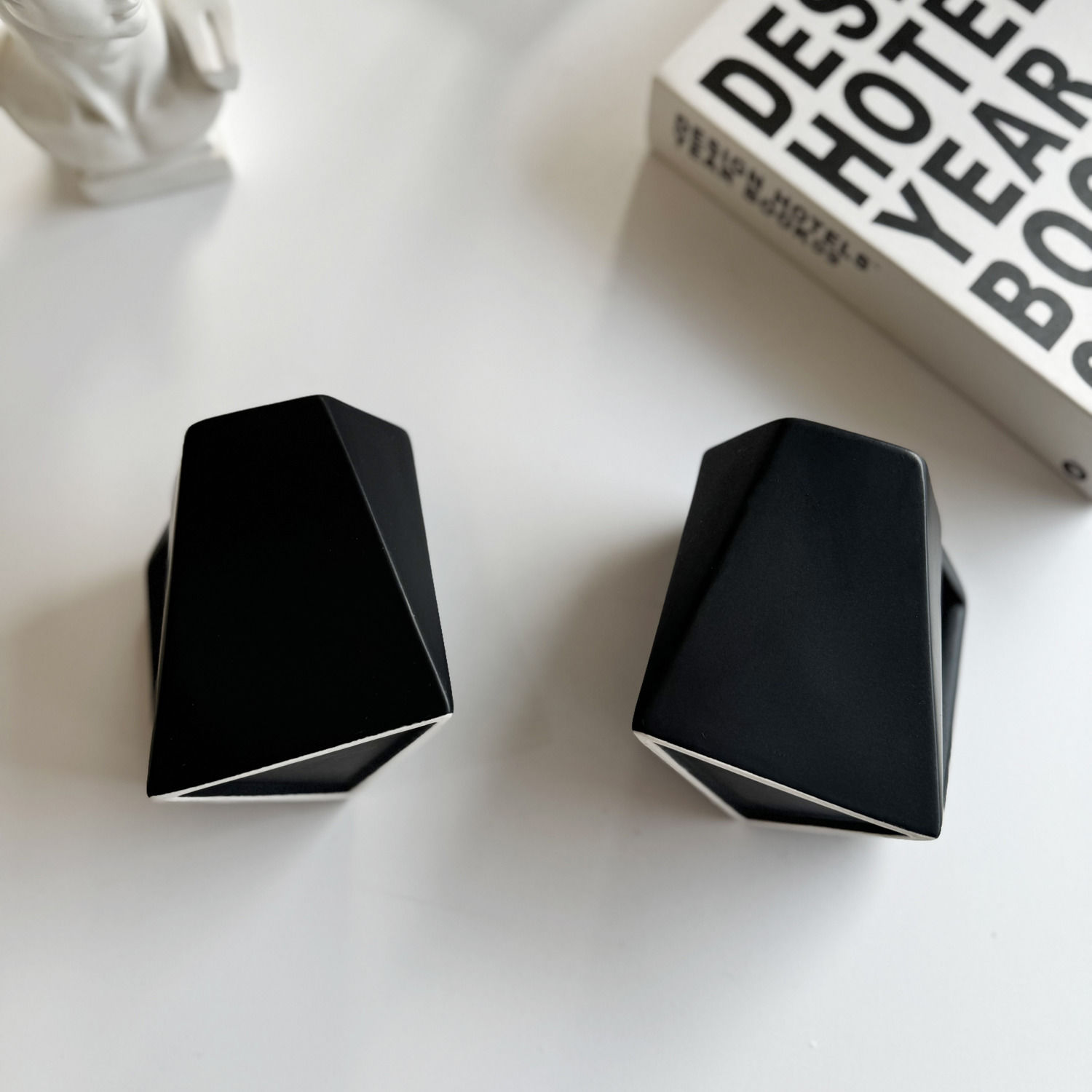 Modern Matte Black Hexagonal Ceramic Coffee Mug - Image 3