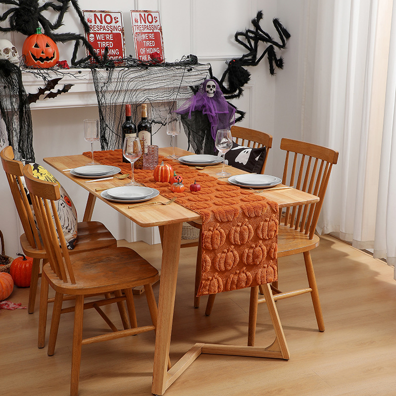 3D Pumpkins Plush Table Runner 13x72 Inch - Image 2