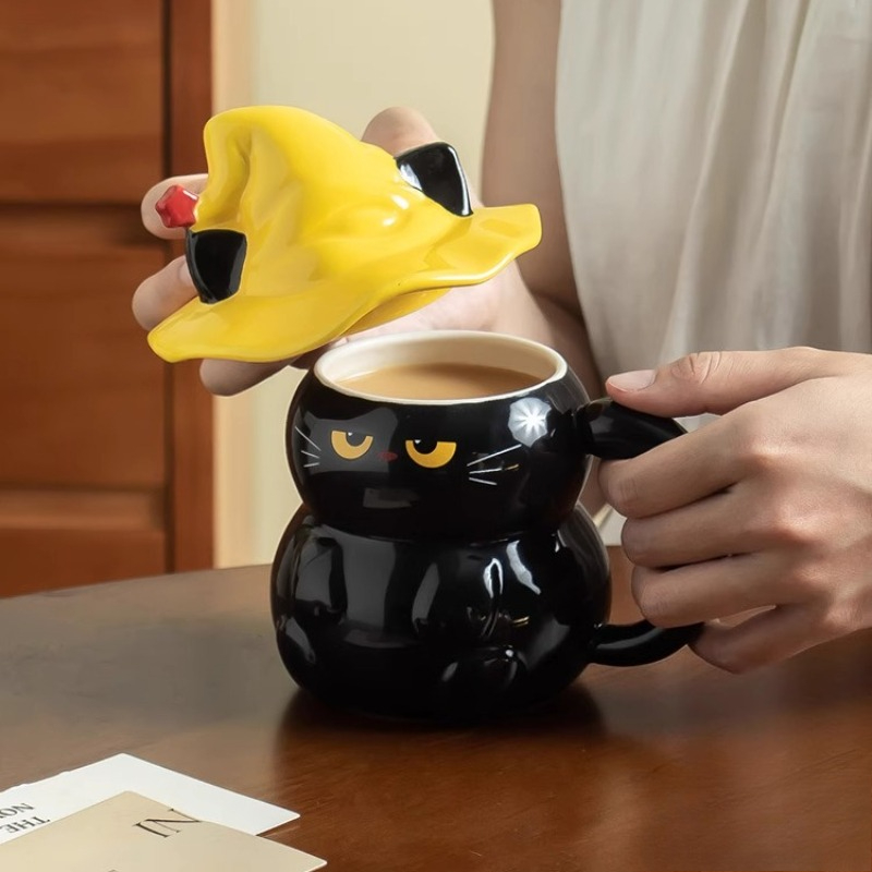 Magic Hat Cat Ceramic Mug with Lid - Image 4