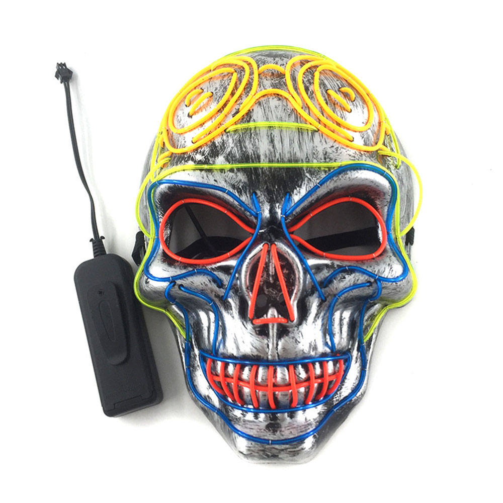 Glow-in-the-Dark Skull Mask for Halloween Fun - Image 6