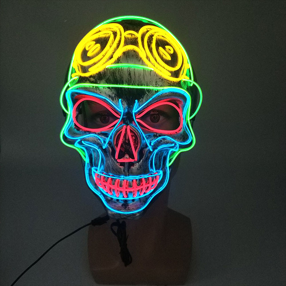 Glow-in-the-Dark Skull Mask for Halloween Fun - Image 4