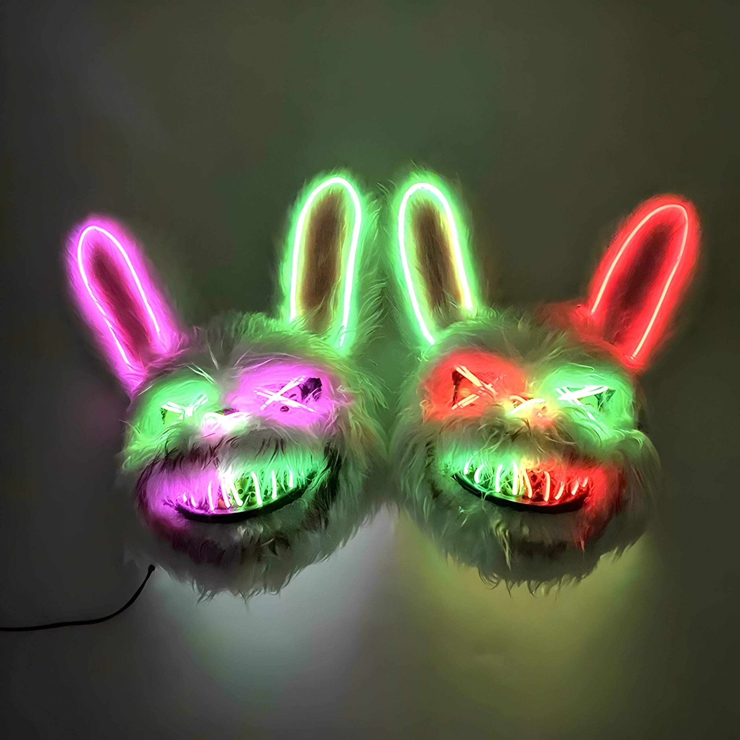 Glow LED Bunny Mask - Light Up Rabbit Mask for Cosplay and Parties - Image 4