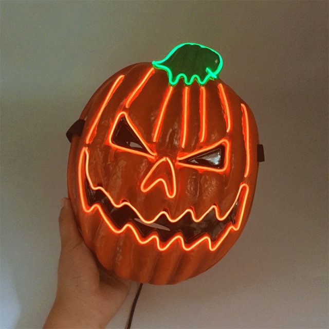 Light Up Pumpkin Head Mask for Halloween & Cosplay Fun
