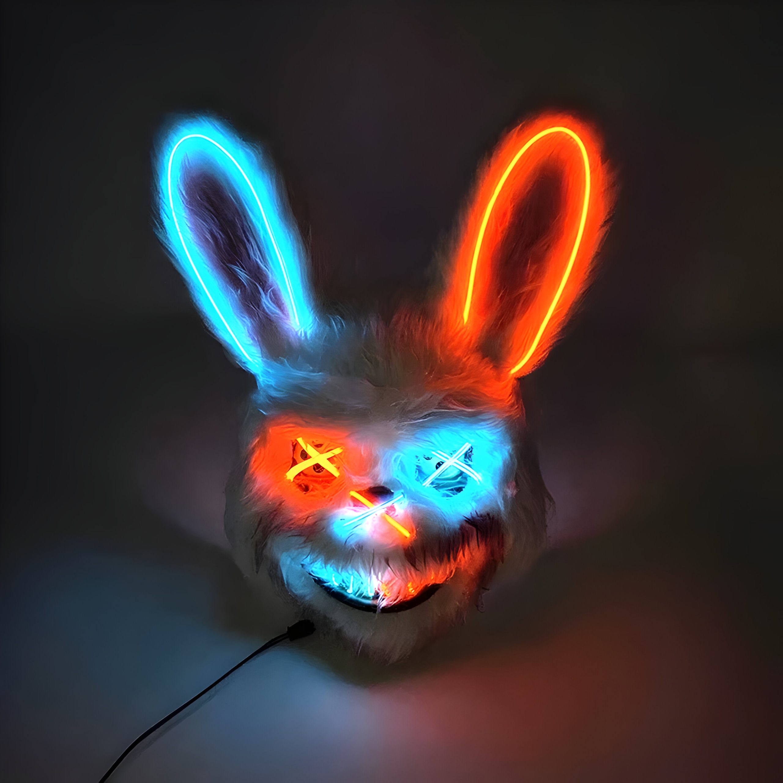 Glow LED Bunny Mask - Light Up Rabbit Mask for Cosplay and Parties - Image 2