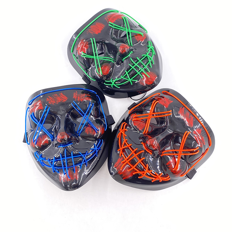 EL Wire Glow in the Dark Purge Mask for Halloween & Cosplay - Image 4