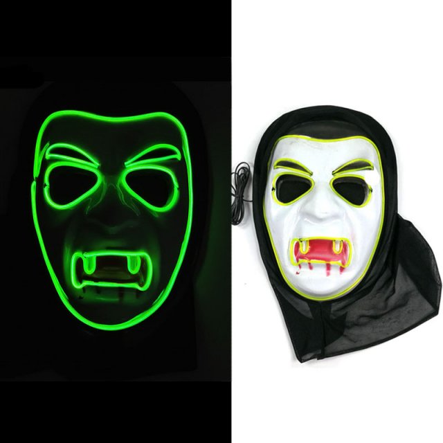 LED Glow Vampire Mask for Halloween Cosplay and Parties