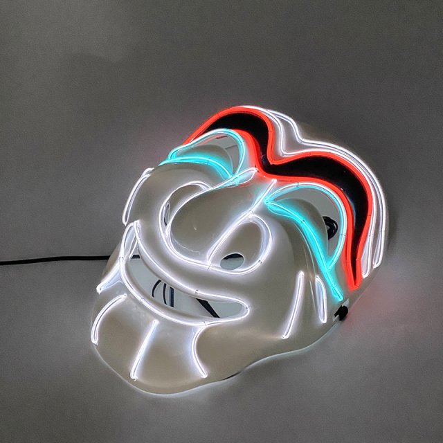 LED Neon Light-Up Mask for Halloween, Cosplay & Party