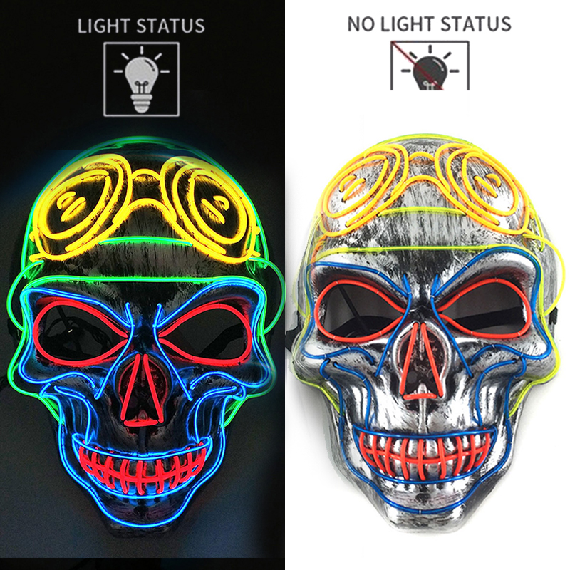 Glow-in-the-Dark Skull Mask for Halloween Fun - Image 5