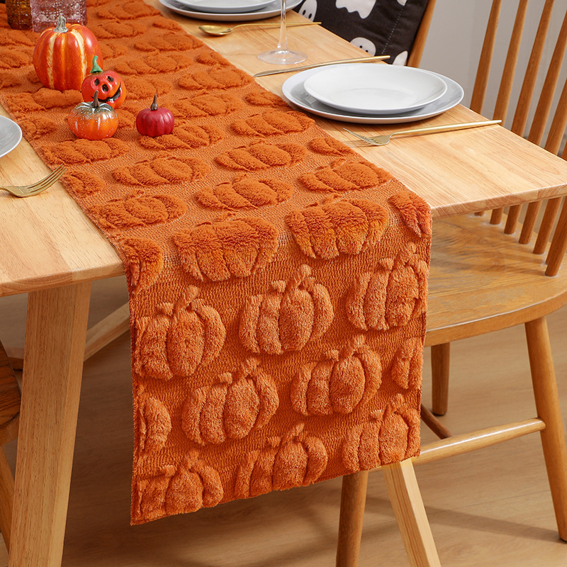 3D Pumpkins Plush Table Runner 13x72 Inch - Image 4