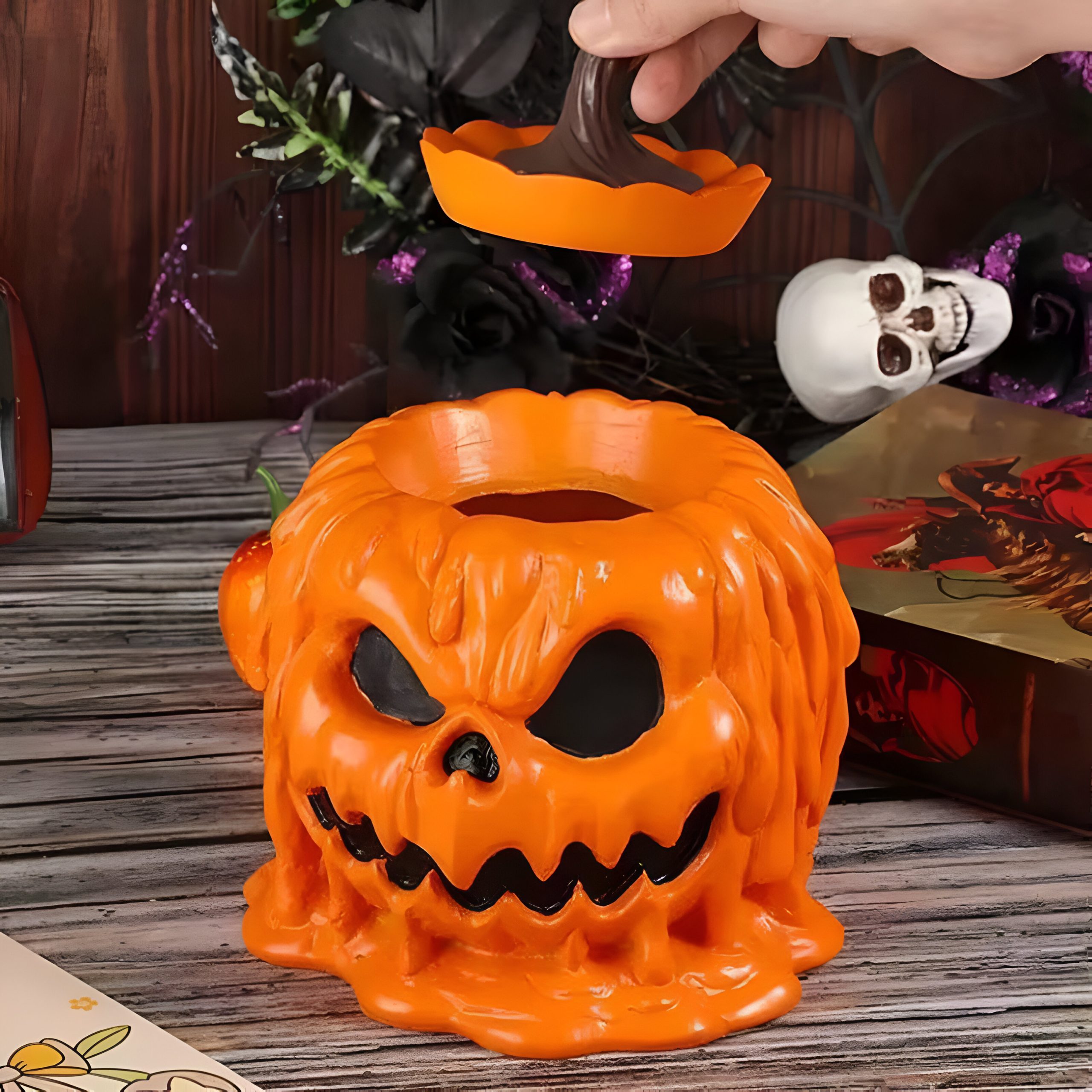 Pumpkin Head Halloween Candy Bowl - Image 2