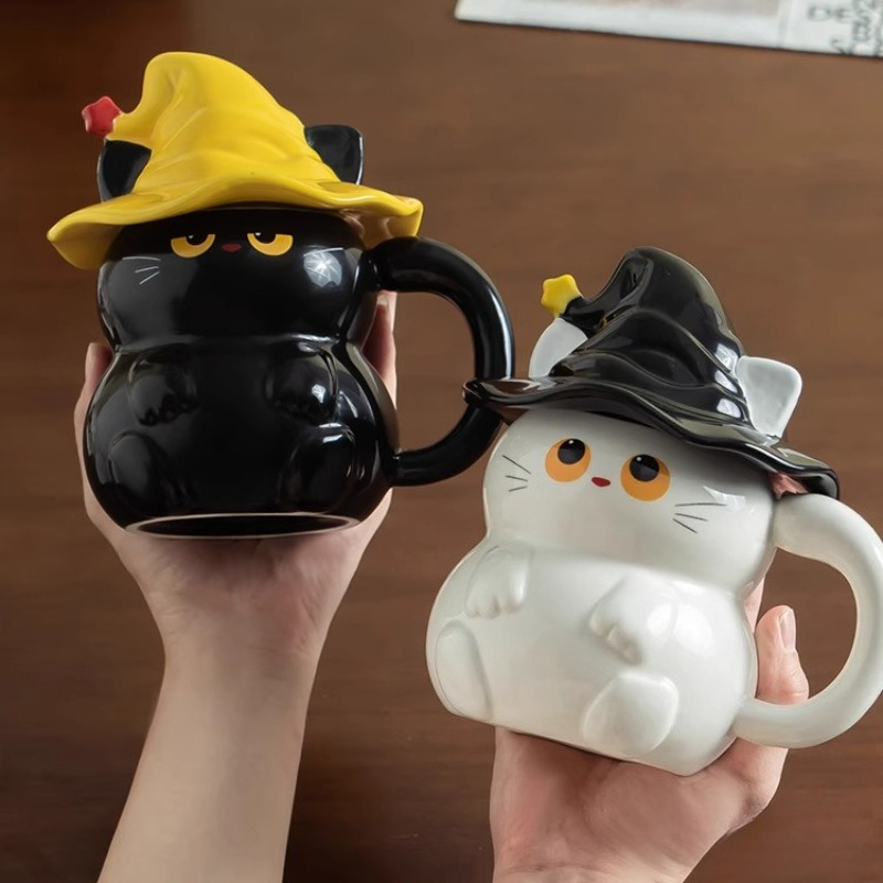 Magic Hat Cat Ceramic Mug with Lid - Image 2