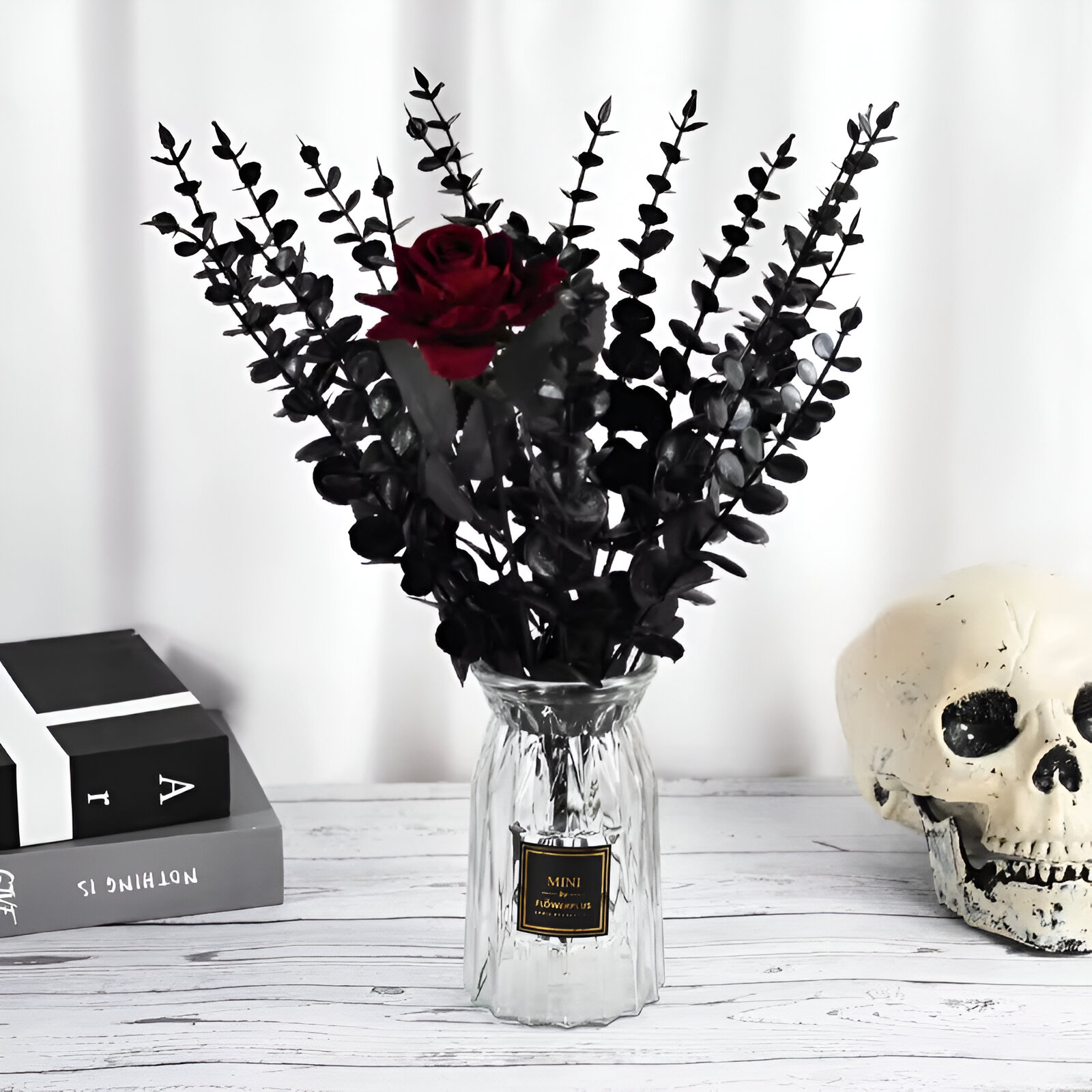 Black Artificial Eucalyptus Branches – 10 Pcs DIY Home & Holiday Decoration