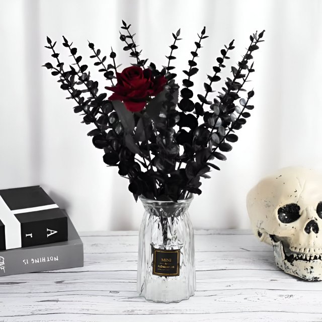 Black Artificial Eucalyptus Branches – 10 Pcs DIY Home & Holiday Decoration