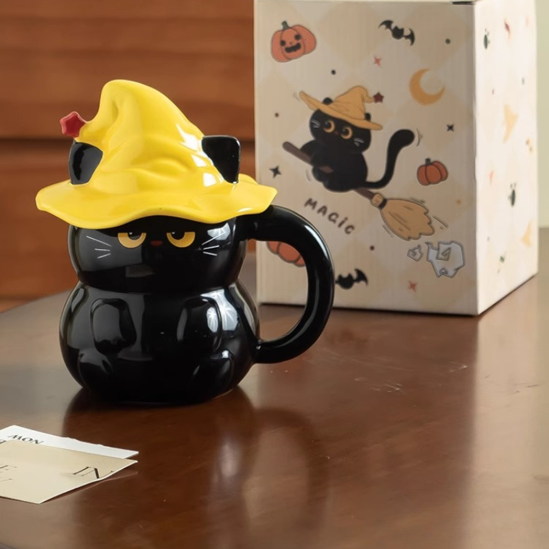 Magic Hat Cat Ceramic Mug with Lid - Image 5