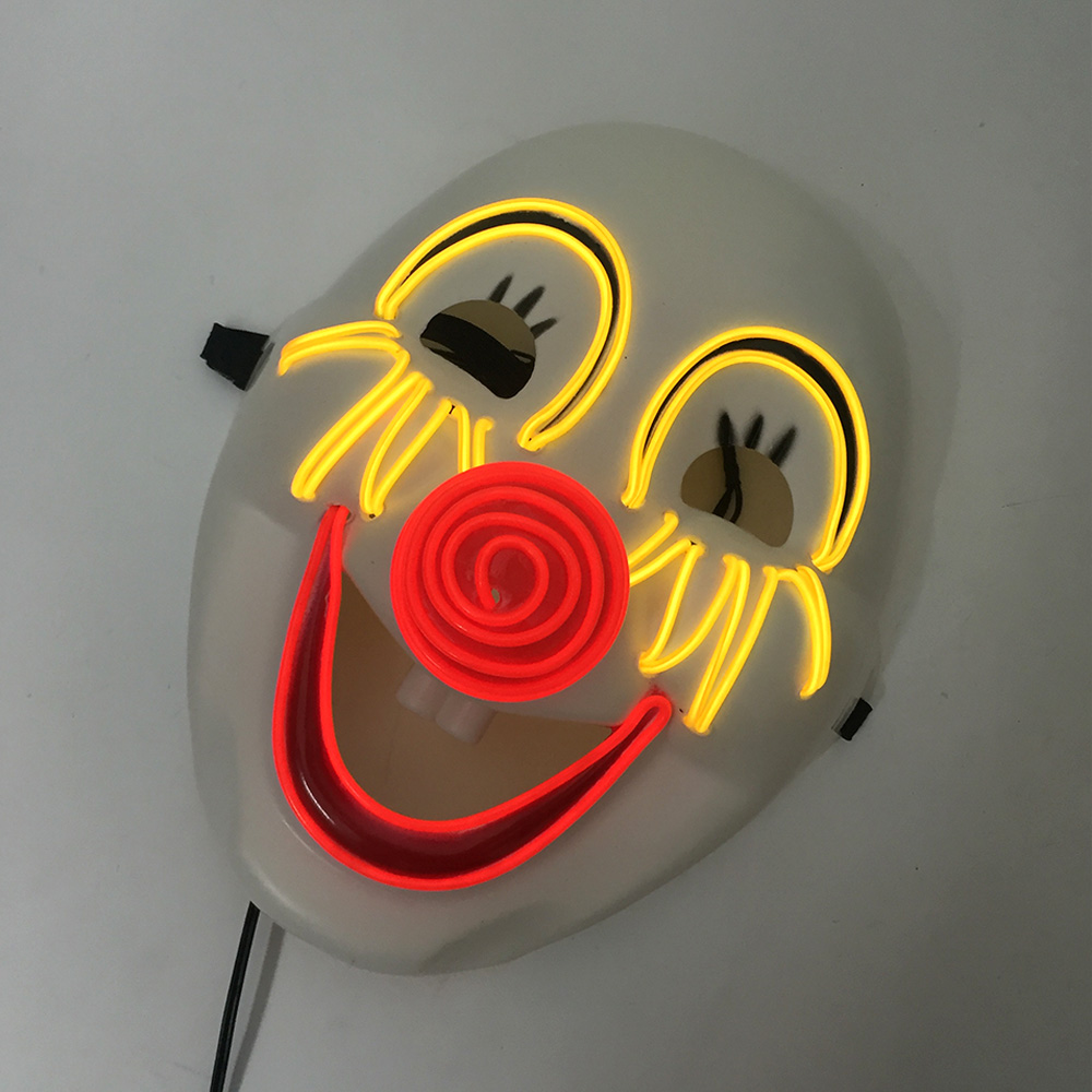 Funny Light-Up LED Clown Mask for Parties and Events