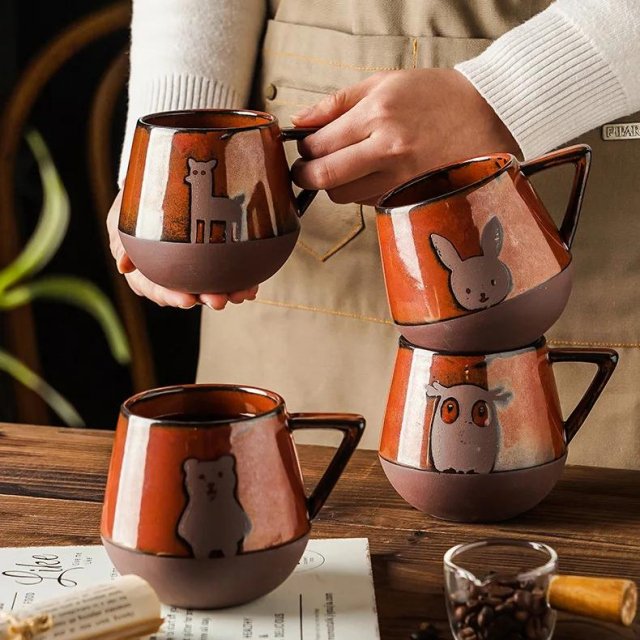 Nordic Hand-Painted Ceramic Mug
