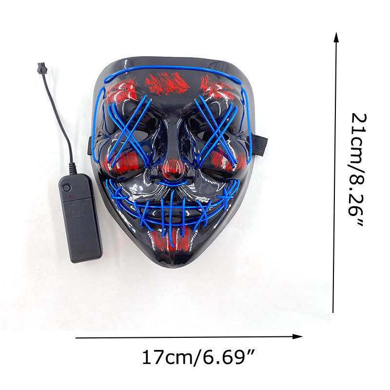EL Wire Glow in the Dark Purge Mask for Halloween & Cosplay - Image 5