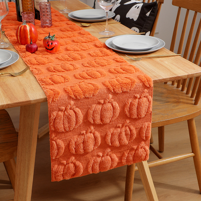 3D Pumpkins Plush Table Runner 13x72 Inch - Image 5