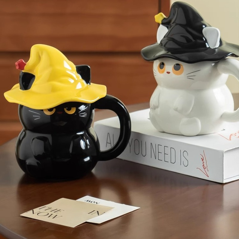 Magic Hat Cat Ceramic Mug with Lid - Image 3