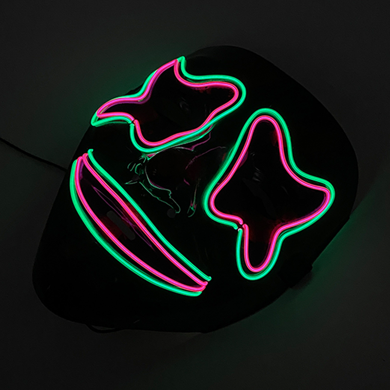 Trendy Glowing Marshmallow Smile Mask - LED Light Up Luminous Scary Cosplay Prop - Image 3