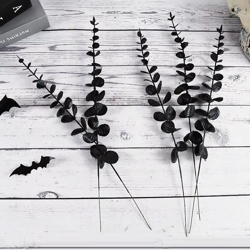 Black Artificial Eucalyptus Branches – 10 Pcs DIY Home & Holiday Decoration - Image 4