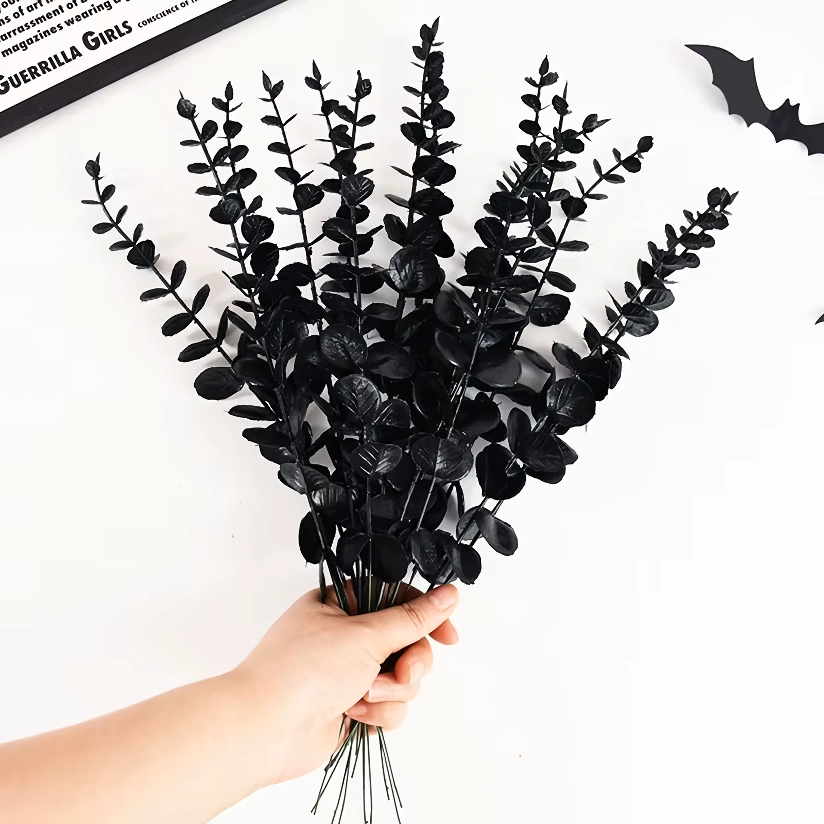 Black Artificial Eucalyptus Branches – 10 Pcs DIY Home & Holiday Decoration - Image 5