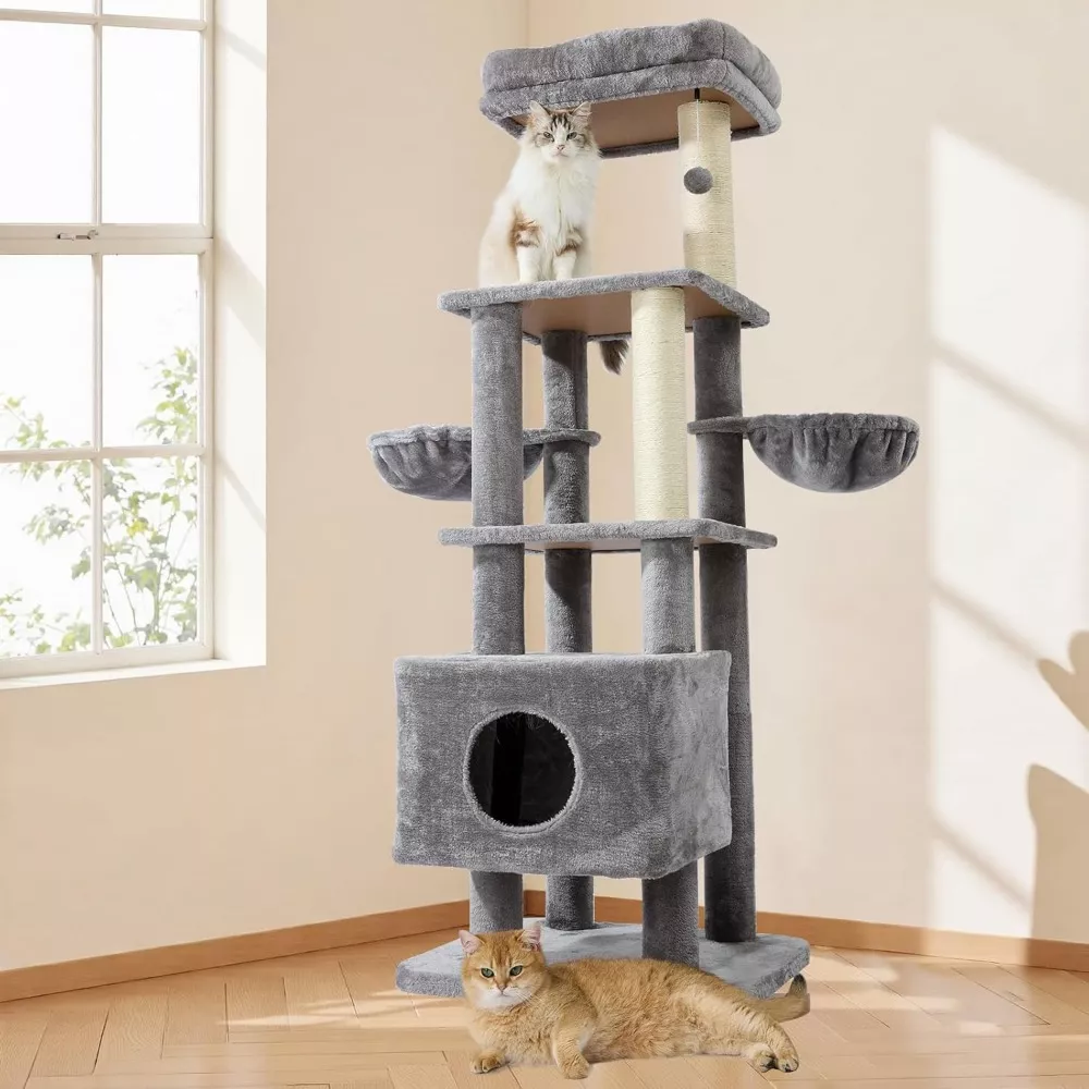 Curated visual reference: Picture Idea: 65 Inch Heavy Duty Cat Tree Tower For Large Cats