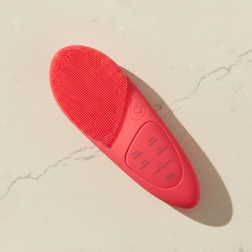 Electric Silicone Face Cleansing Brush with Ultrasonic Vibration & Hot Compress Eye Massager