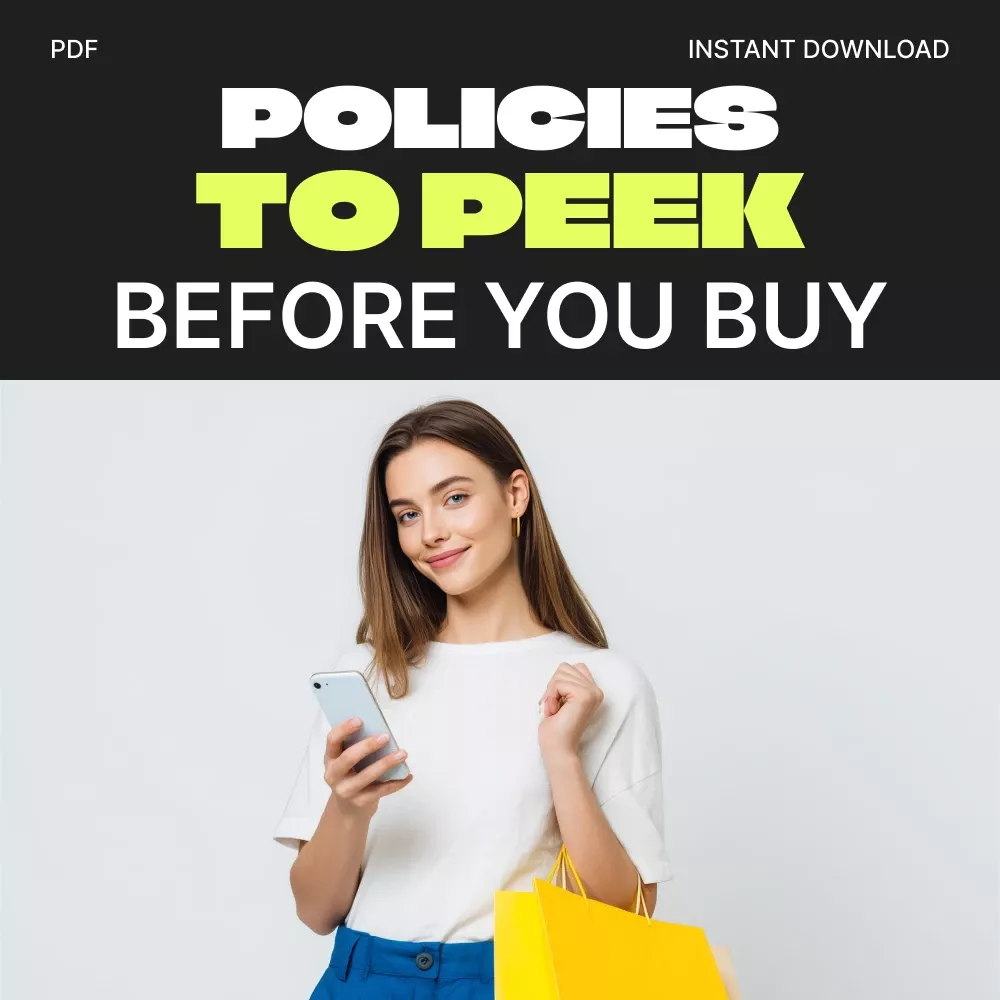 Policies to Peek Before You Buy | Printable Shopping Checklist ...