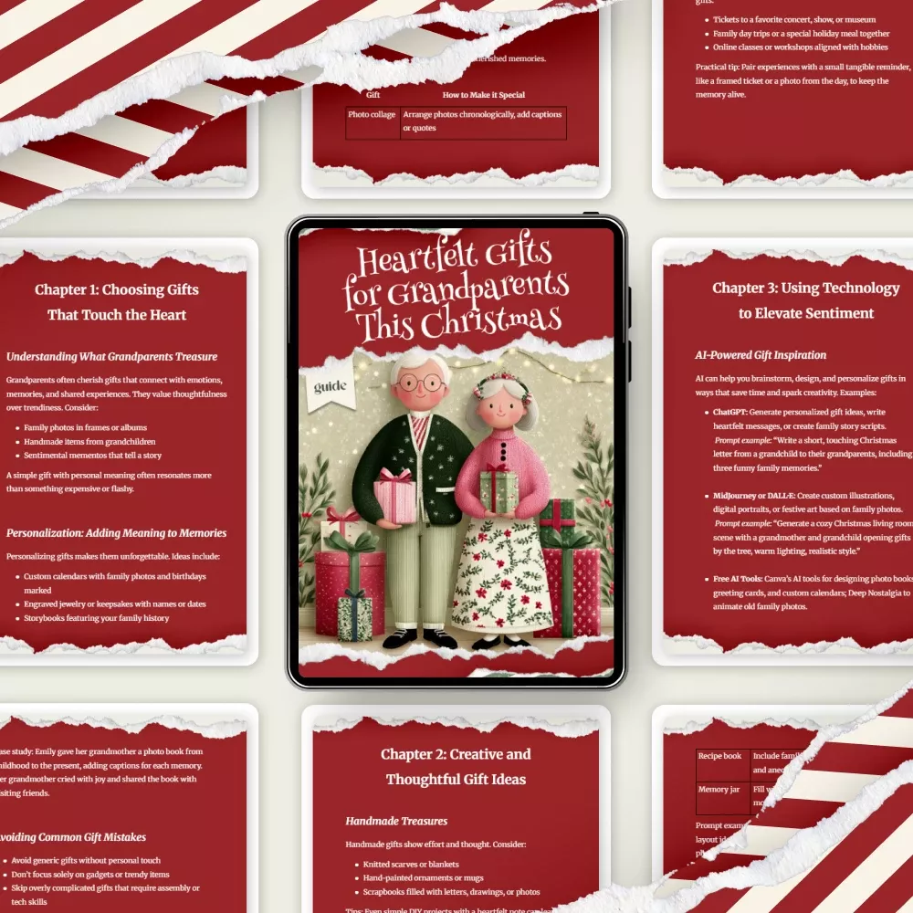 Heartfelt Gifts for Grandparents This Christmas – Digital Guide, Holiday Gift Ideas eBook, Sentimental Keepsakes & Thoughtful Christmas Gifts Inspiration